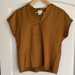 Nicole Miller  Brown V-Neck Top